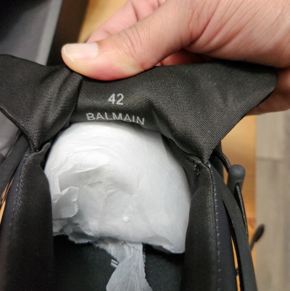 BALMAIN PARIS Unicorn Neoprene And Leather Sneakers ! COLOR : BLACK - Picture 6 of 11